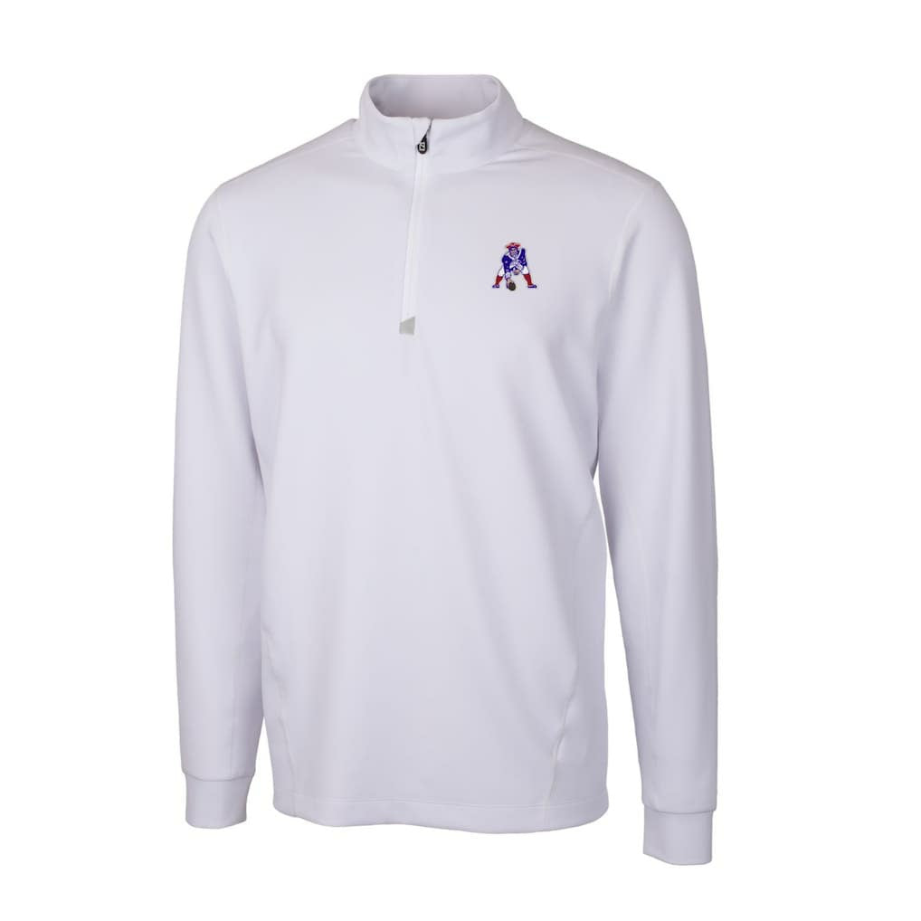 Cutter & Buck Throwback Logo Traverse Stretch Quarter-Zip Pullover Top - New England Patriots Pullover