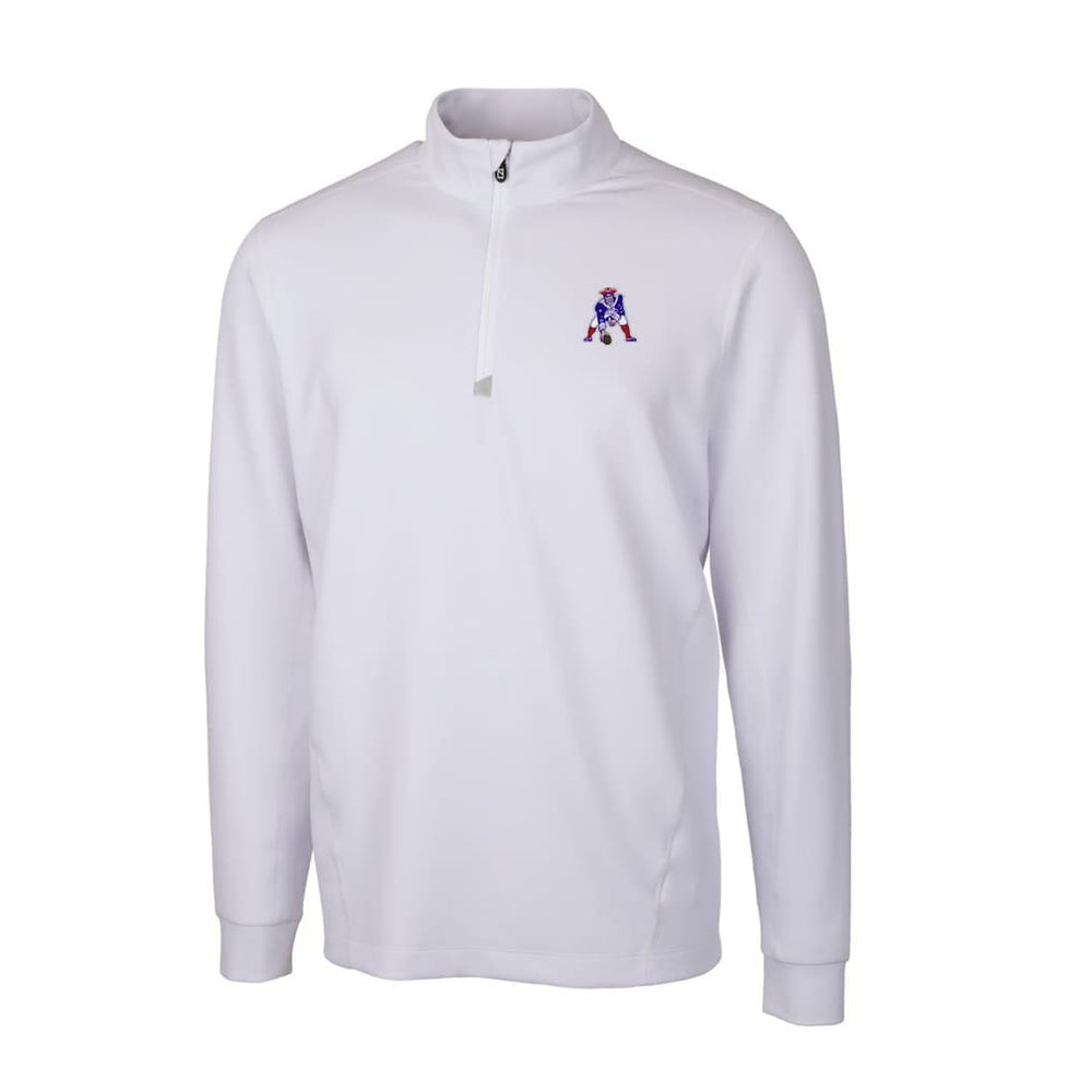 Cutter & Buck Throwback Logo Traverse Stretch Quarter-Zip Pullover Top - New England Patriots Pullover