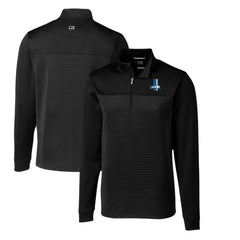 Cutter & Buck Throwback Logo Traverse Stripe Stretch Quarter-Zip Pullover Top - Detroit Lions Pullover