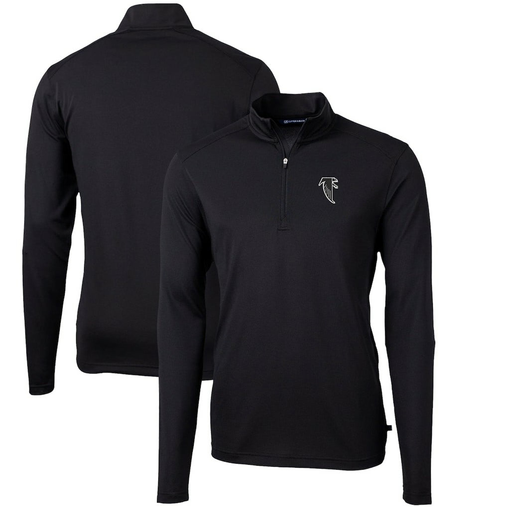 Cutter & Buck Throwback Logo Virtue Eco Pique Recycled Quarter-Zip Pullover Top - Atlanta Falcons Pullover