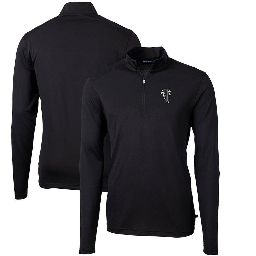 Cutter & Buck Throwback Logo Virtue Eco Pique Recycled Quarter-Zip Pullover Top - Atlanta Falcons Pullover
