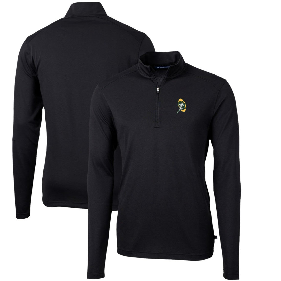 Cutter & Buck Throwback Logo Virtue Eco Pique Recycled Quarter-Zip Pullover Top - Green Bay Packers Pullover