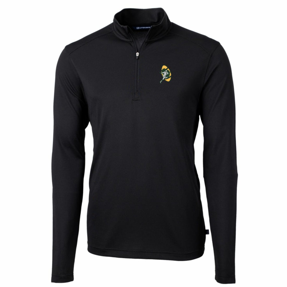 Cutter & Buck Throwback Logo Virtue Eco Pique Recycled Quarter-Zip Pullover Top - Green Bay Packers Pullover