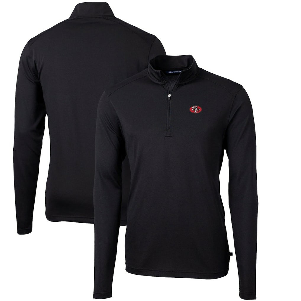 Cutter & Buck Throwback Logo Virtue Eco Pique Recycled Quarter-Zip Pullover Top - San Francisco 49ers Pullover