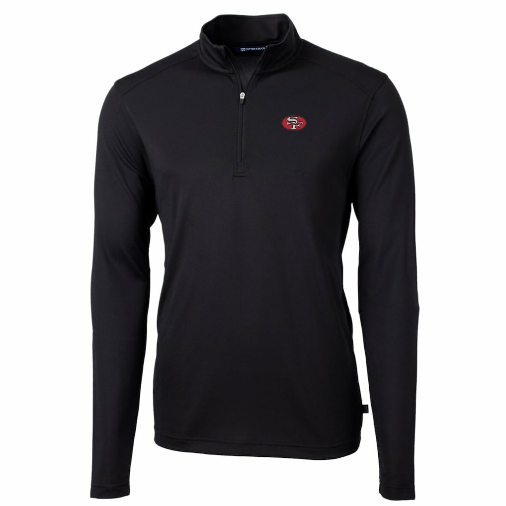 Cutter & Buck Throwback Logo Virtue Eco Pique Recycled Quarter-Zip Pullover Top - San Francisco 49ers Pullover