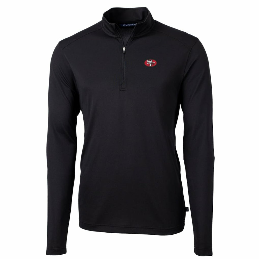 Cutter & Buck Throwback Logo Virtue Eco Pique Recycled Quarter-Zip Pullover Top - San Francisco 49ers Pullover