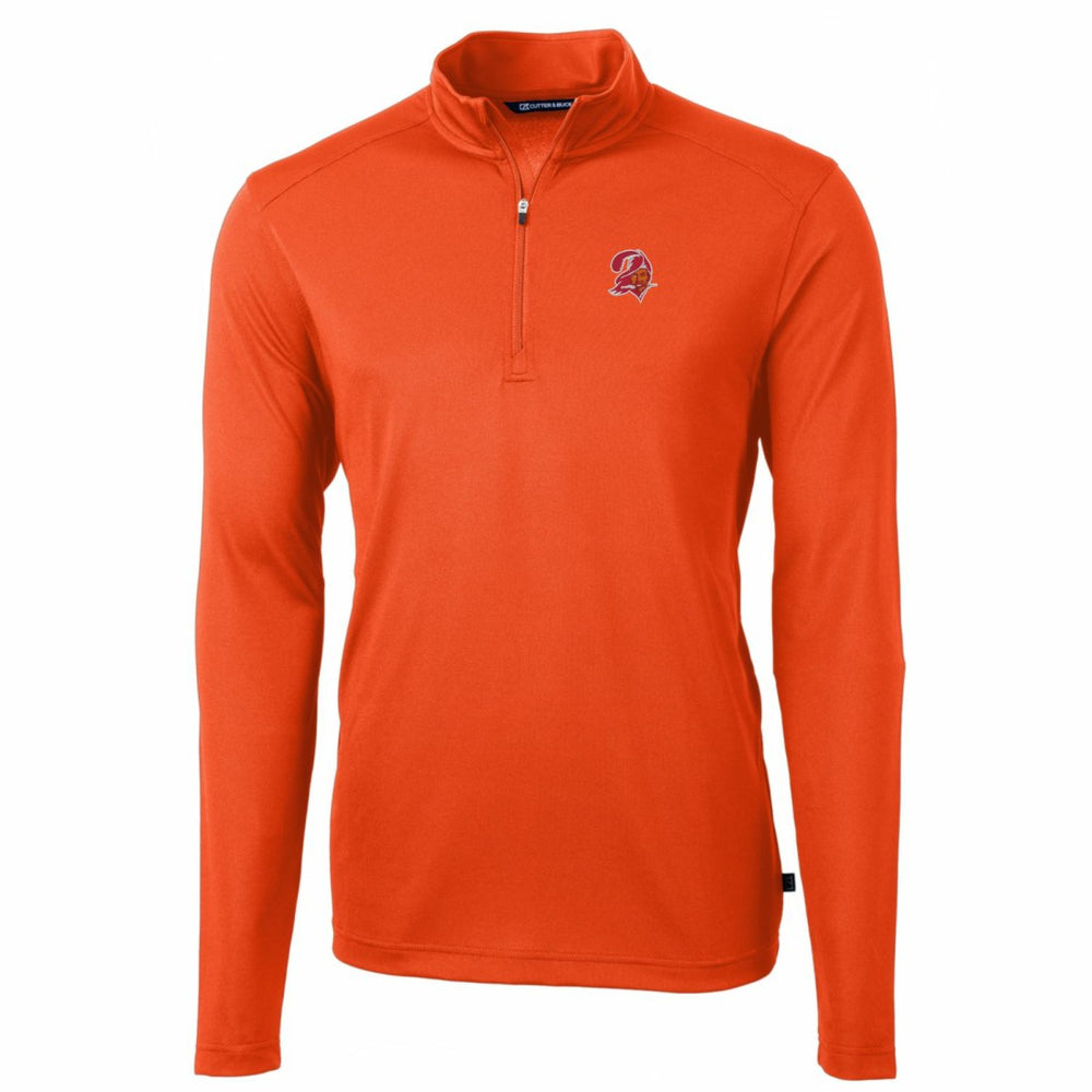 Cutter & Buck Throwback Logo Virtue Eco Pique Recycled Quarter-Zip Pullover Top - Tampa Bay Buccaneers Pullover