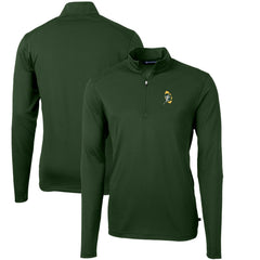Cutter & Buck Throwback Logo Virtue Eco Pique Recycled Quarter-Zip Pullover Top - Green Bay Packers Pullover