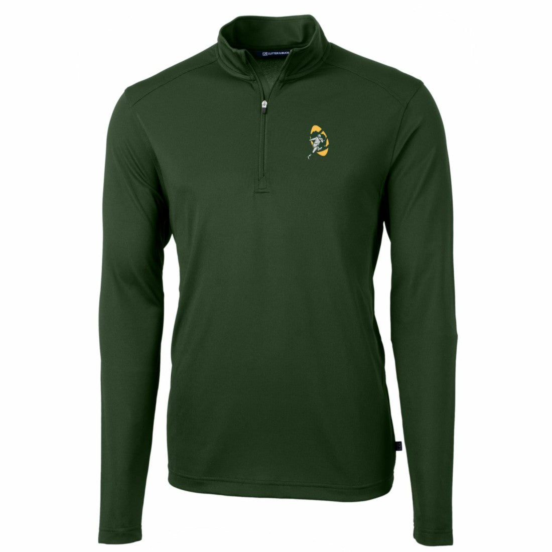 Cutter & Buck Throwback Logo Virtue Eco Pique Recycled Quarter-Zip Pullover Top - Green Bay Packers Pullover