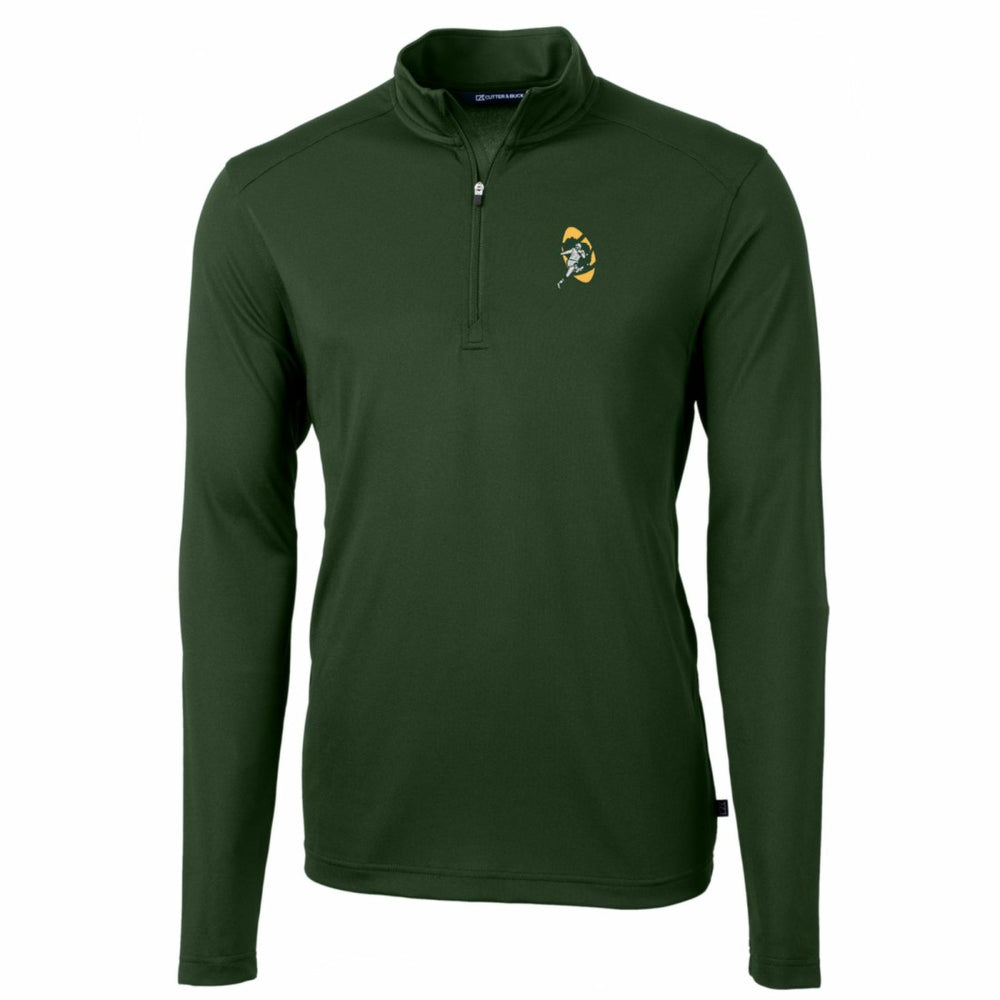 Cutter & Buck Throwback Logo Virtue Eco Pique Recycled Quarter-Zip Pullover Top - Green Bay Packers Pullover