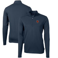Cutter & Buck Throwback Logo Virtue Eco Pique Recycled Quarter-Zip Pullover Top - Chicago Bears Pullover