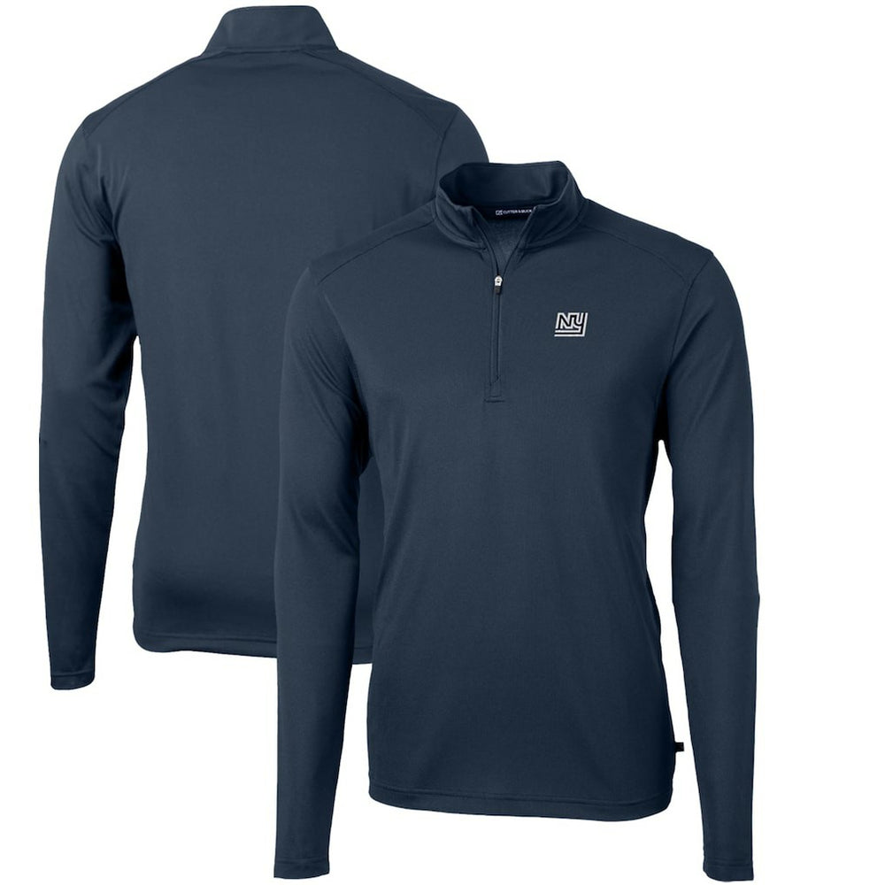 Cutter & Buck Throwback Logo Virtue Eco Pique Recycled Quarter-Zip Pullover Top - New York Giants Pullover