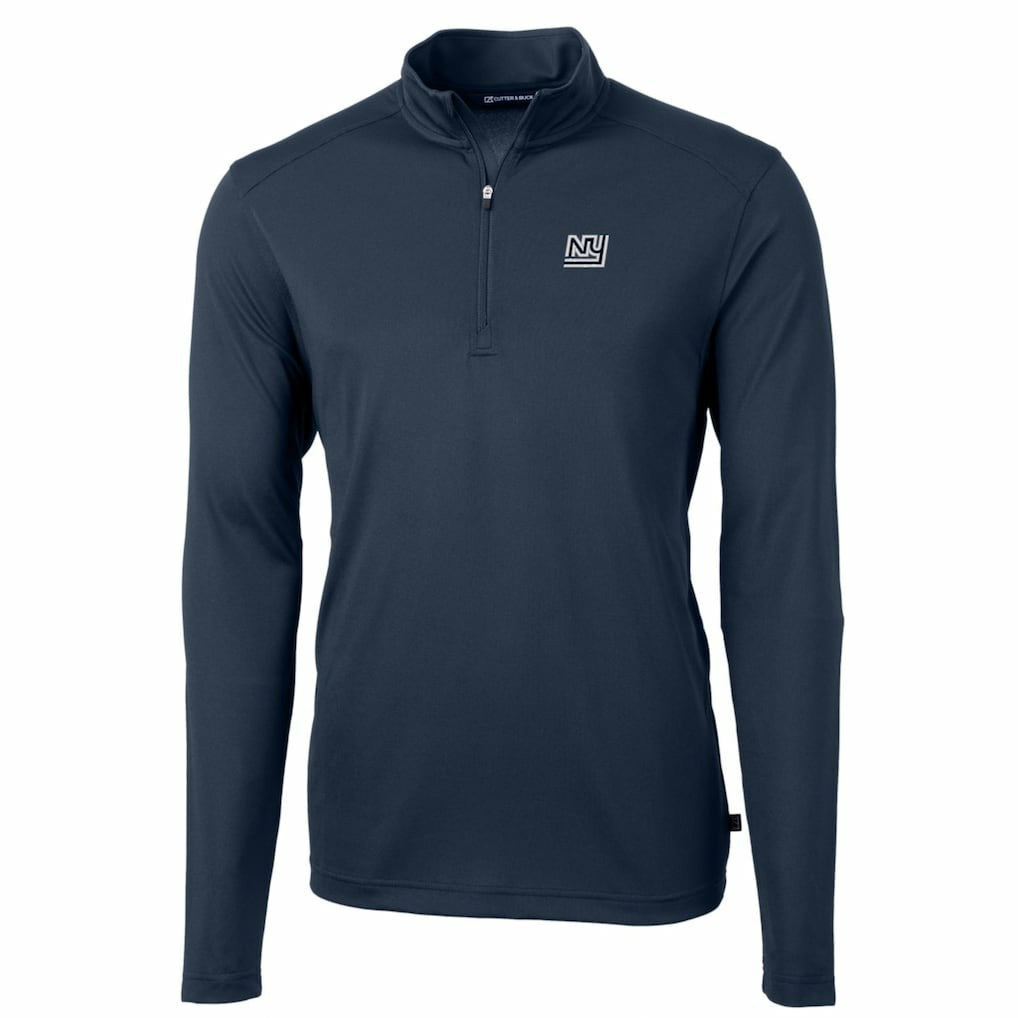 Cutter & Buck Throwback Logo Virtue Eco Pique Recycled Quarter-Zip Pullover Top - New York Giants Pullover