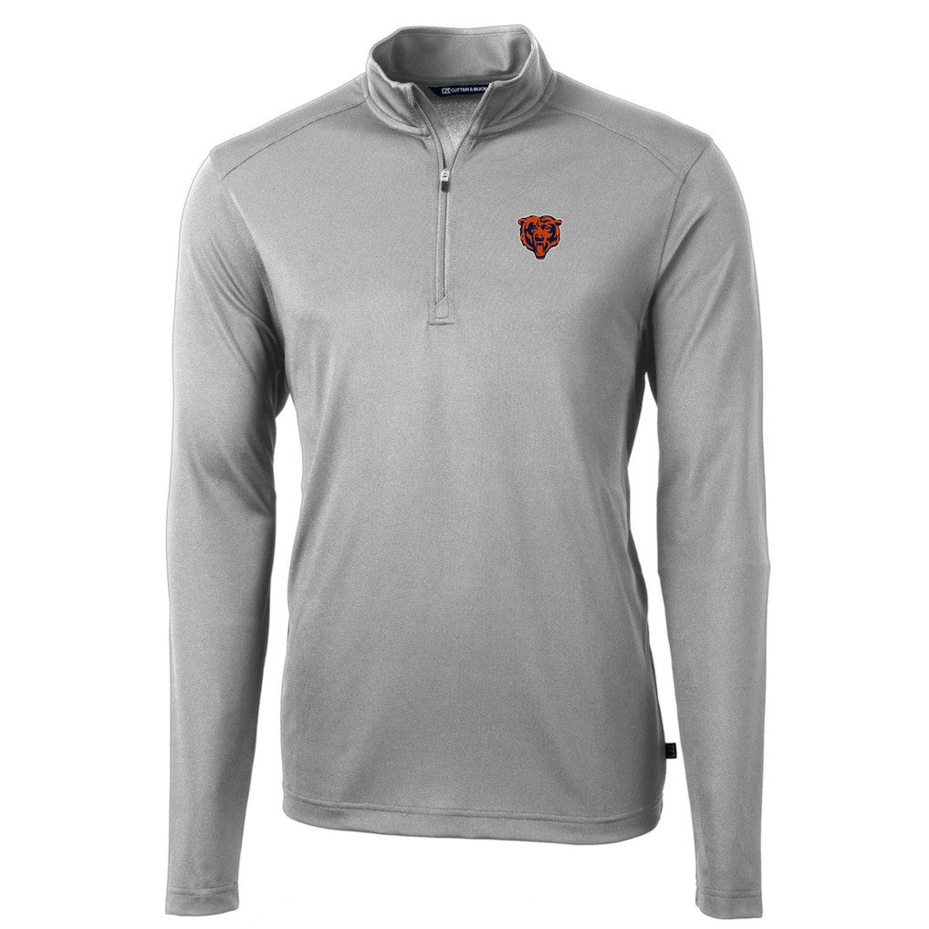 Cutter & Buck Throwback Logo Virtue Eco Pique Recycled Quarter-Zip Pullover Top - Chicago Bears Pullover