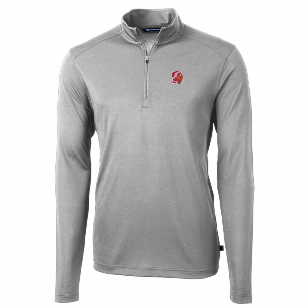 Cutter & Buck Throwback Logo Virtue Eco Pique Recycled Quarter-Zip Pullover Top - Tampa Bay Buccaneers Pullover