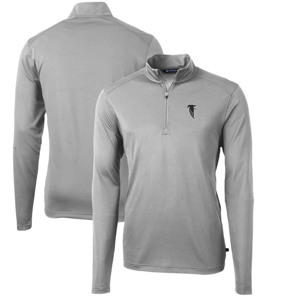 Cutter & Buck Throwback Logo Virtue Eco Pique Recycled Quarter-Zip Pullover Top - Atlanta Falcons Pullover