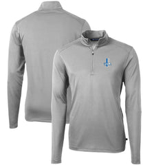 Cutter & Buck Throwback Logo Virtue Eco Pique Recycled Quarter-Zip Pullover Top - Detroit Lions Pullover