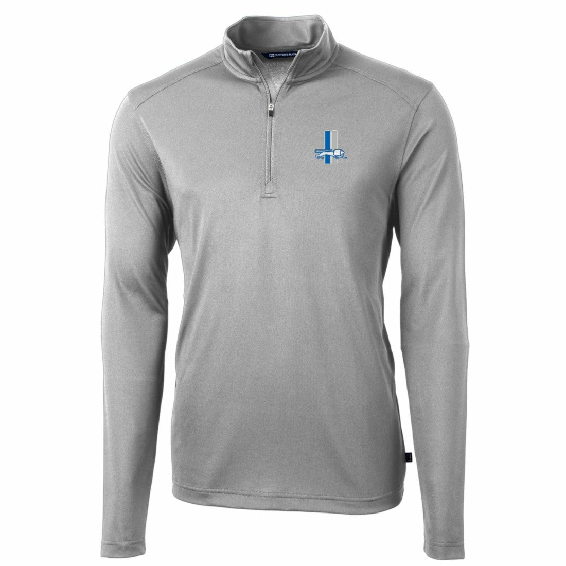 Cutter & Buck Throwback Logo Virtue Eco Pique Recycled Quarter-Zip Pullover Top - Detroit Lions Pullover