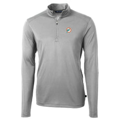 Cutter & Buck Throwback Logo Virtue Eco Pique Recycled Quarter-Zip Pullover Top - Miami Dolphins Pullover