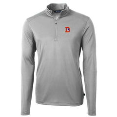 Cutter & Buck Throwback Logo Virtue Eco Pique Recycled Quarter-Zip Pullover Top - Denver Broncos Pullover
