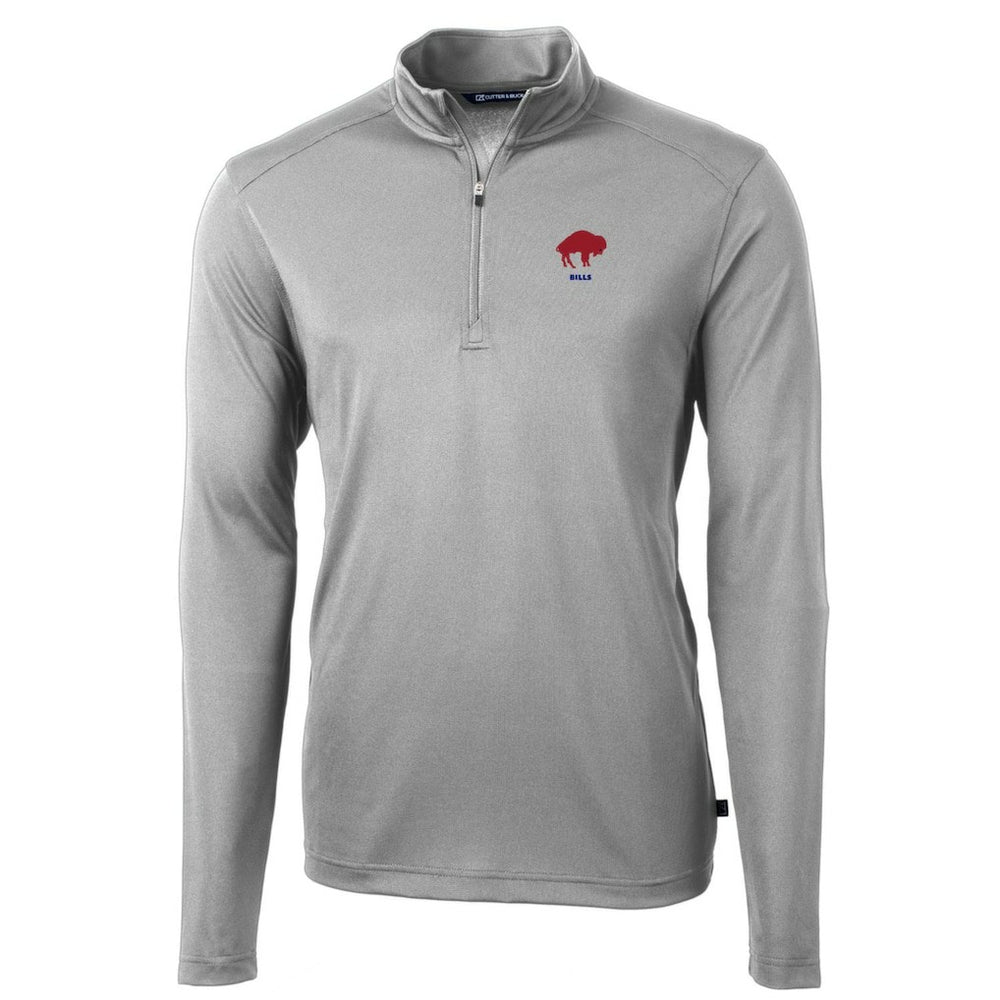 Cutter & Buck Throwback Logo Virtue Eco Pique Recycled Quarter-Zip Pullover Top - Buffalo Bills Pullover