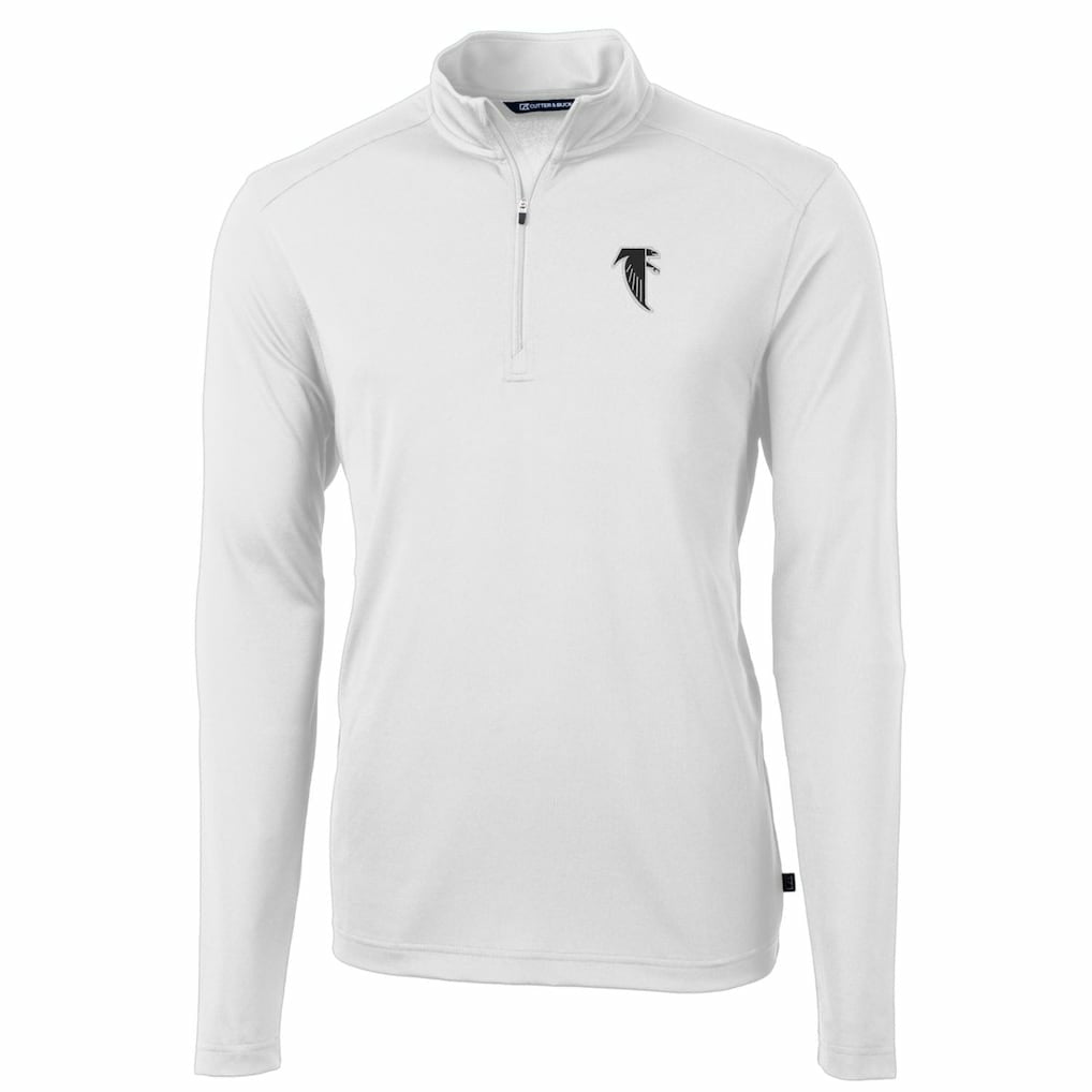 Cutter & Buck Throwback Logo Virtue Eco Pique Recycled Quarter-Zip Pullover Top - Atlanta Falcons Pullover