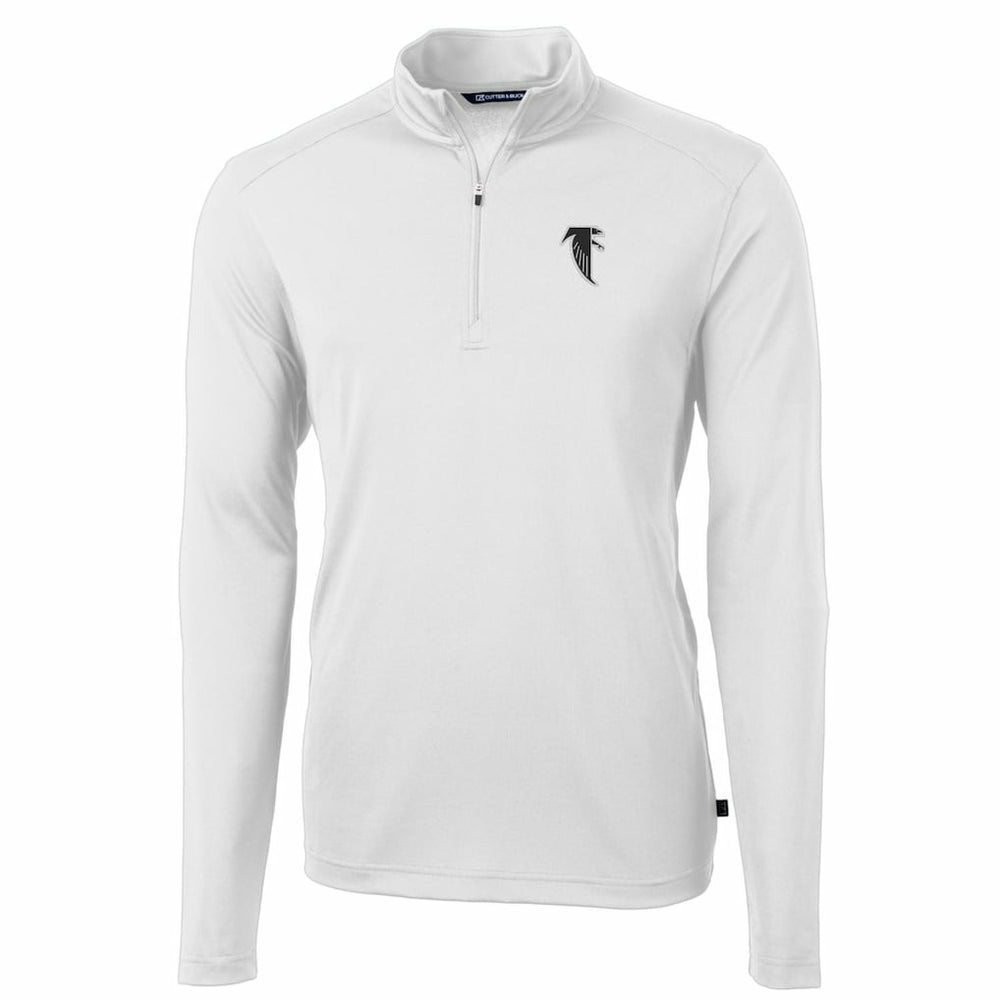Cutter & Buck Throwback Logo Virtue Eco Pique Recycled Quarter-Zip Pullover Top - Atlanta Falcons Pullover