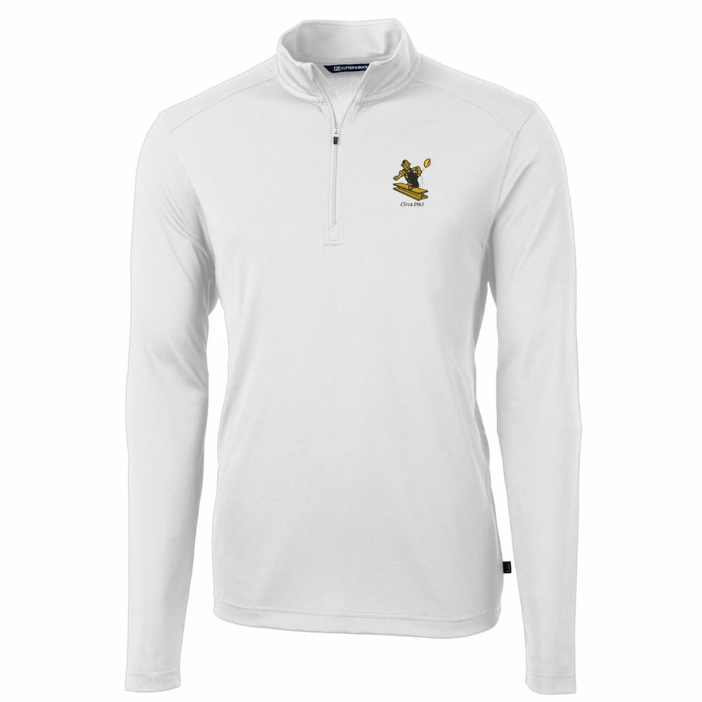 Cutter & Buck Throwback Logo Virtue Eco Pique Recycled Quarter-Zip Pullover Top - Pittsburgh Steelers Pullover