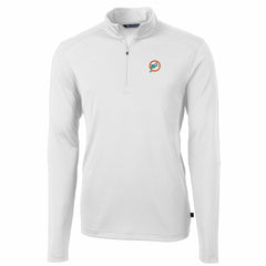 Cutter & Buck Throwback Logo Virtue Eco Pique Recycled Quarter-Zip Pullover Top - Miami Dolphins Pullover