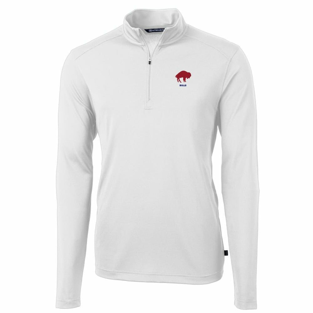 Cutter & Buck Throwback Logo Virtue Eco Pique Recycled Quarter-Zip Pullover Top - Buffalo Bills Pullover