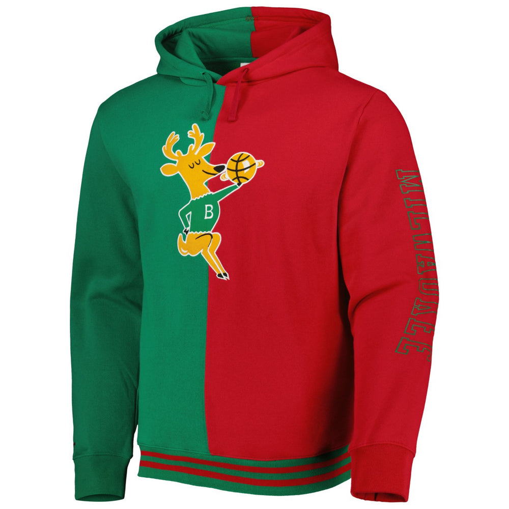 Mitchell & Ness Milwaukee Bucks Hardwood Classics Split Pullover Hoodie