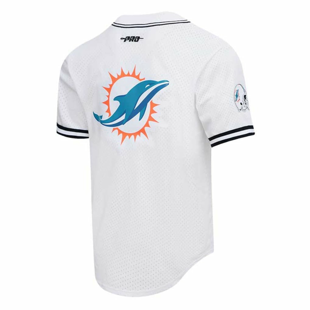 Tyreek Hill  Pro Standard Mesh Baseball Button-Up T-Shirt - Miami Dolphins T-shirts