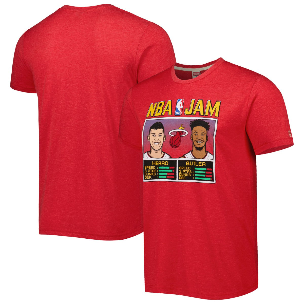 Tyler Herro & Jimmy Butler Miami Heat Homage NBA Jam Tri-Blend T-Shirt