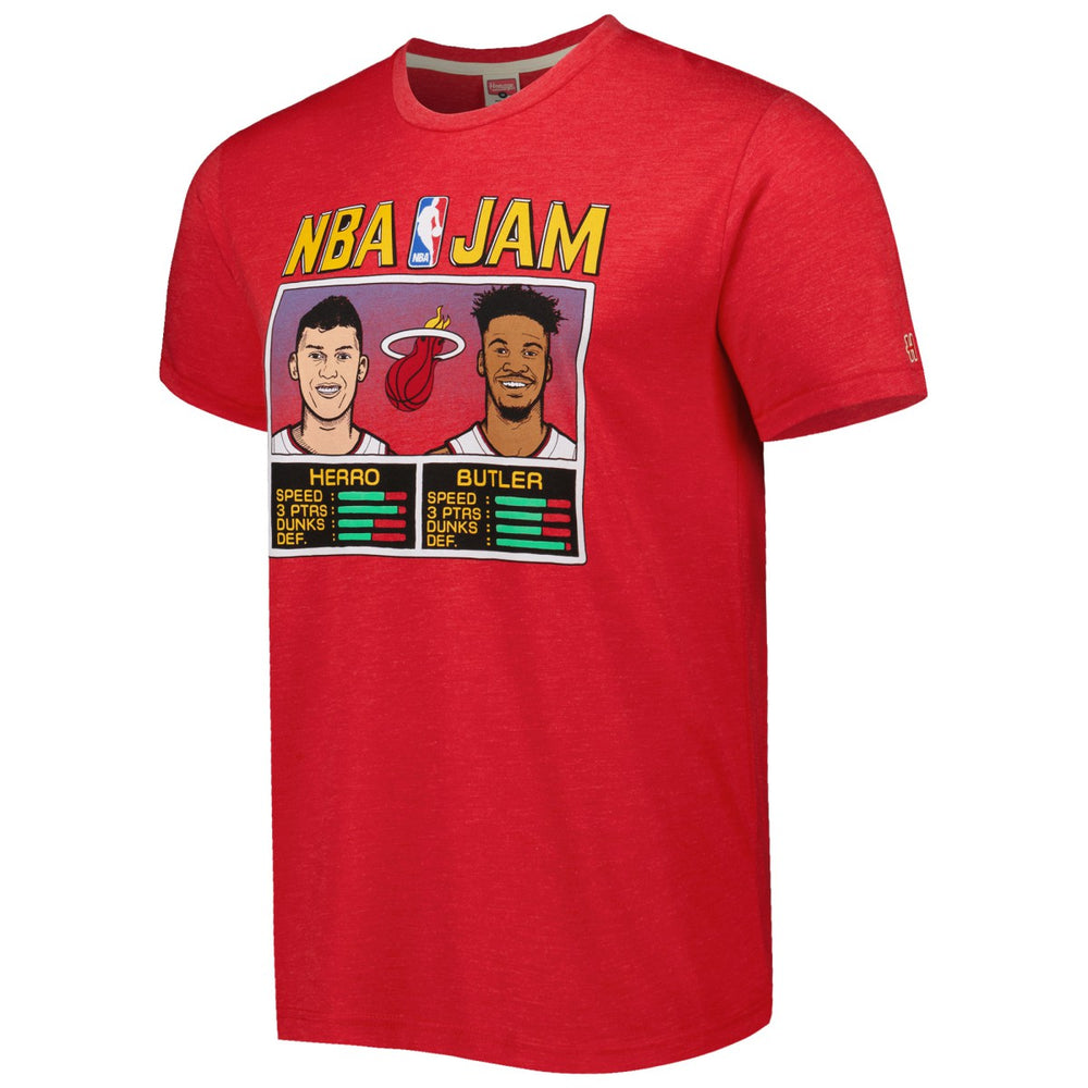 Tyler Herro & Jimmy Butler Miami Heat Homage NBA Jam Tri-Blend T-Shirt