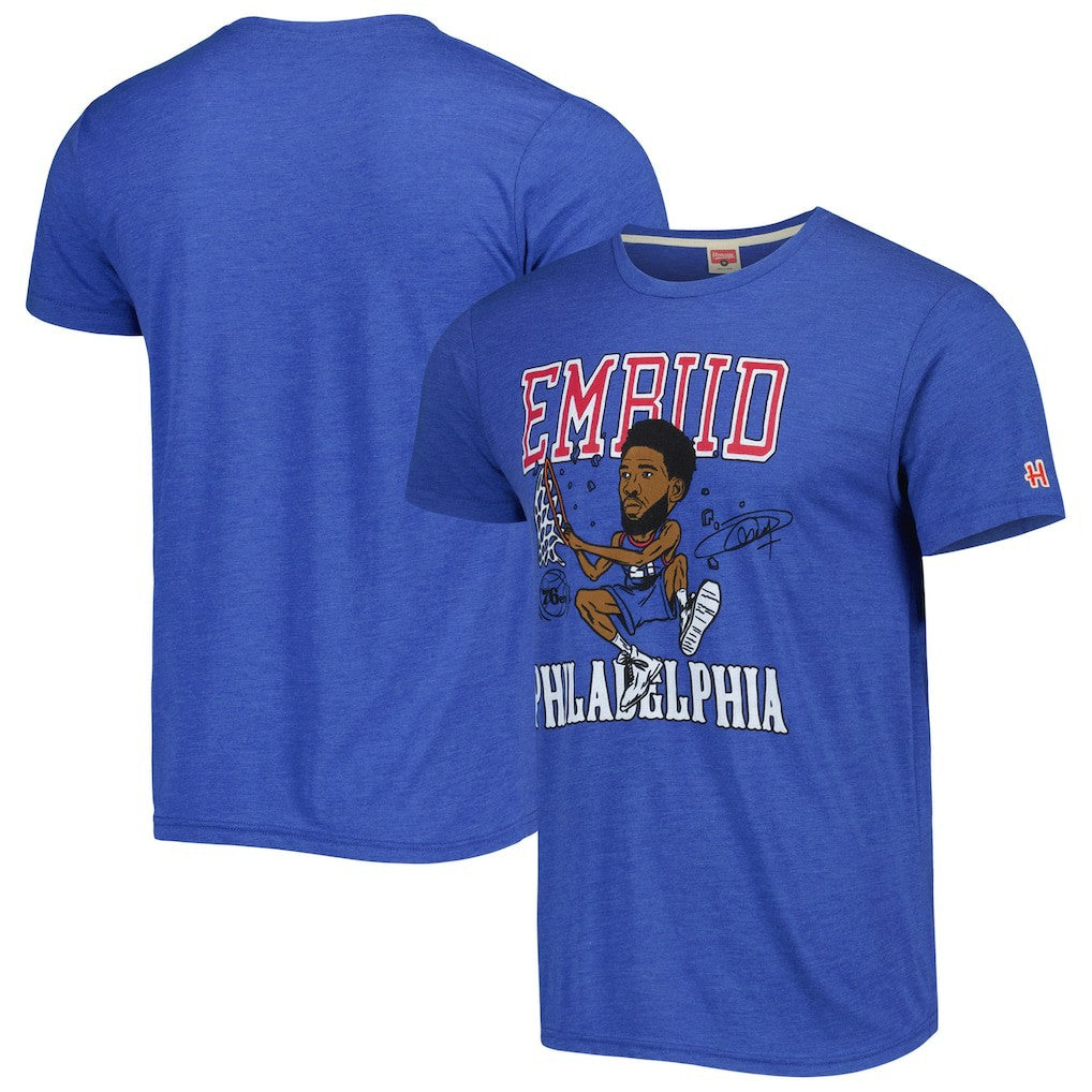 Joel Embiid Philadelphia 76ers Homage Caricature Tri-Blend T-Shirt