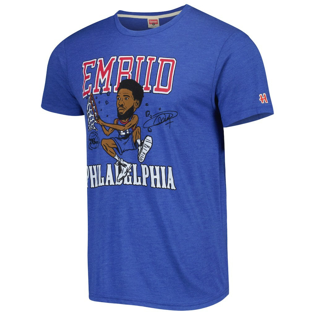 Joel Embiid Philadelphia 76ers Homage Caricature Tri-Blend T-Shirt