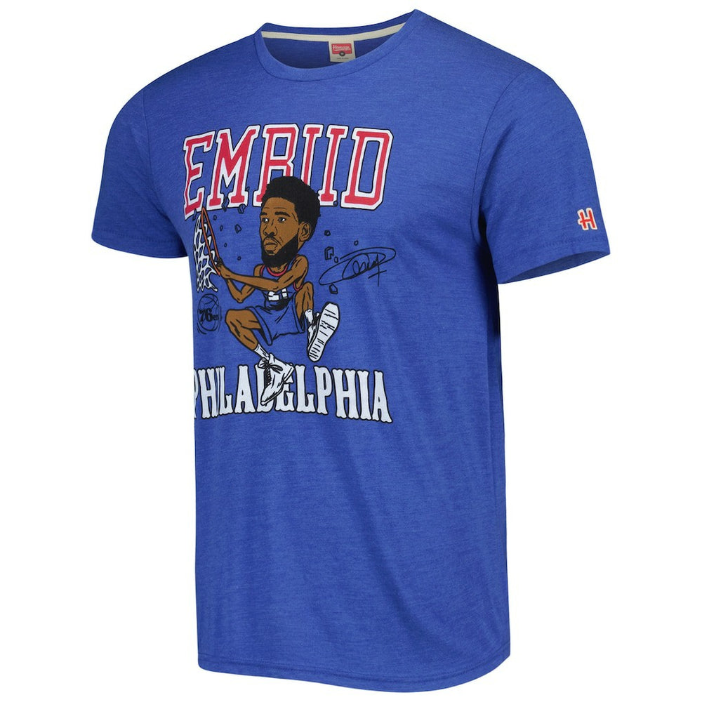 Joel Embiid Philadelphia 76ers Homage Caricature Tri-Blend T-Shirt