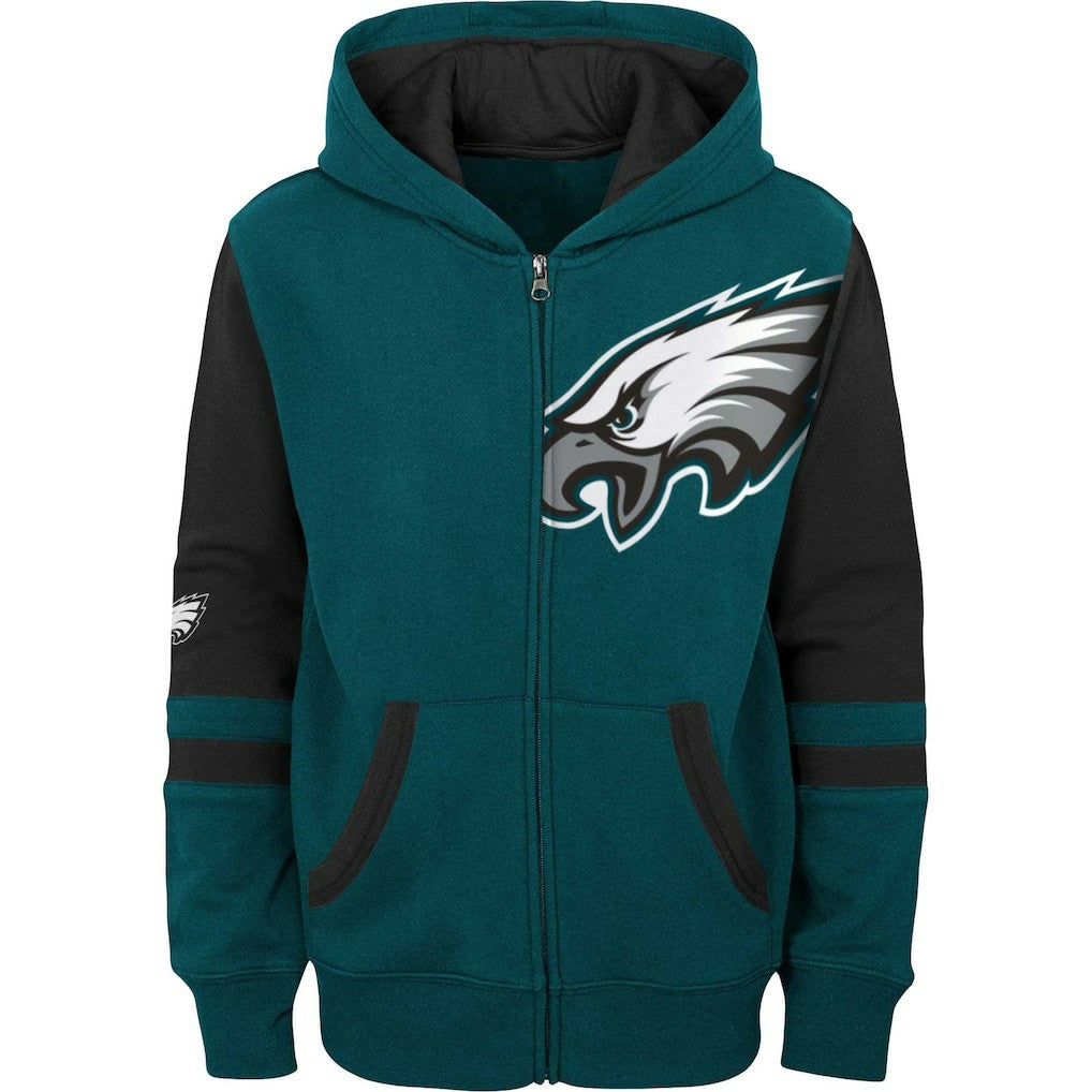 Preschool Stadium Color Block Full-Zip Hoodie - Philadelphia Eagles Hoodies