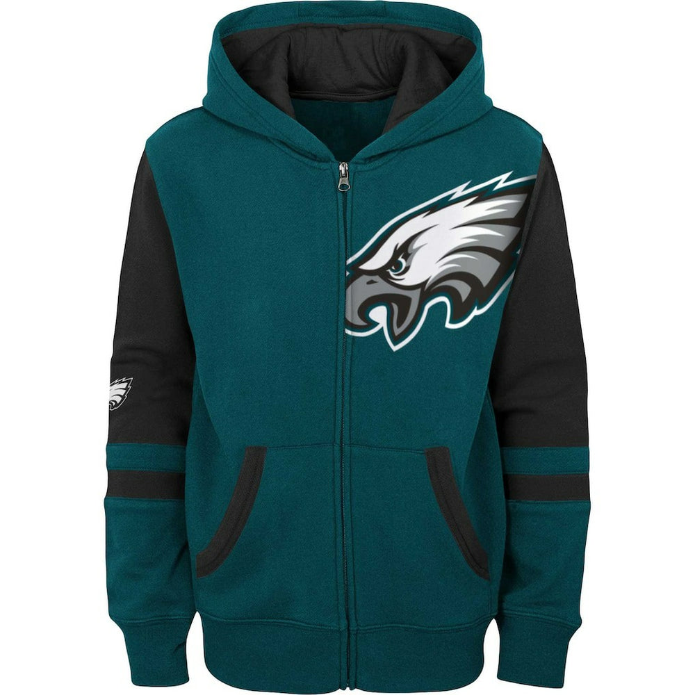 Preschool Stadium Color Block Full-Zip Hoodie - Philadelphia Eagles Hoodies