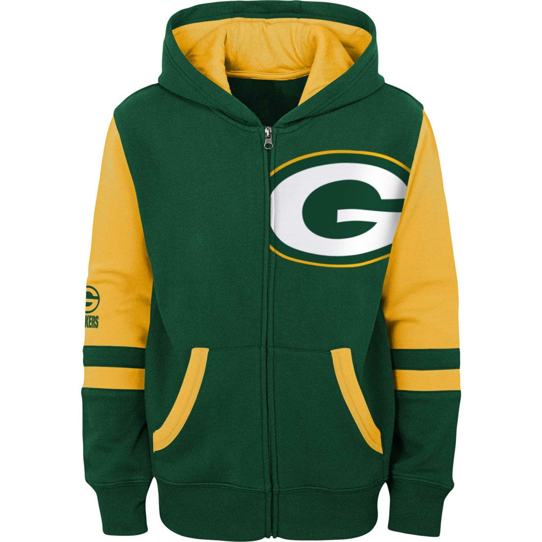 Preschool Stadium Color Block Full-Zip Hoodie - Green Bay Packers Hoodies