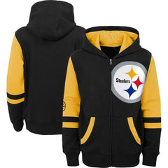 Preschool Stadium Color Block Full-Zip Hoodie - Pittsburgh Steelers Hoodies