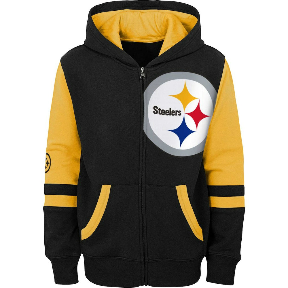 Preschool Stadium Color Block Full-Zip Hoodie - Pittsburgh Steelers Hoodies