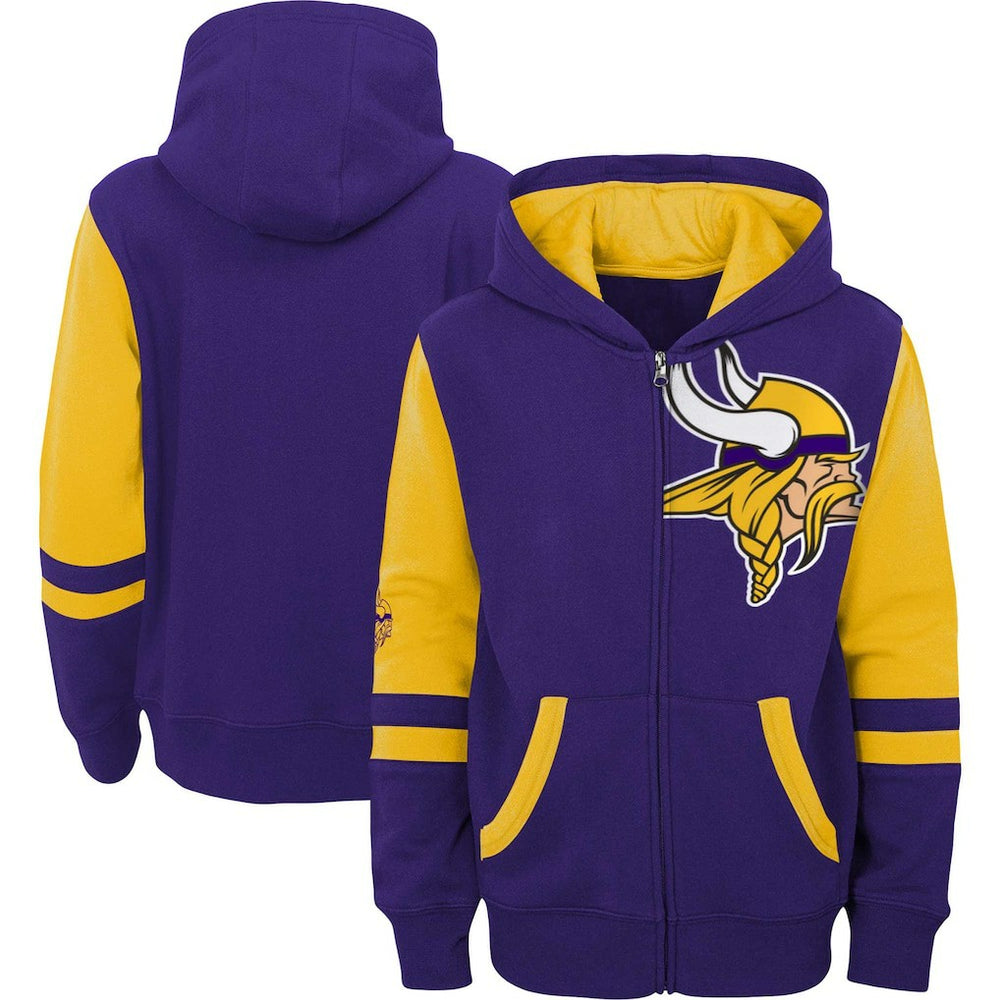 Preschool Stadium Color Block Full-Zip Hoodie - Minnesota Vikings Hoodies