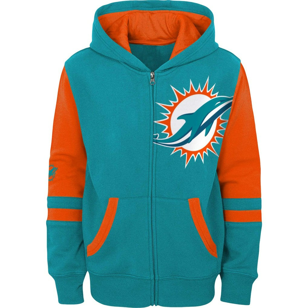 Youth Colorblock Full-Zip Hoodie - Miami Dolphins Hoodies
