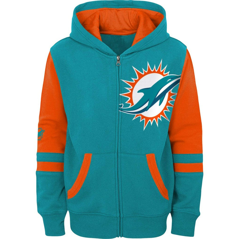 Youth Colorblock Full-Zip Hoodie - Miami Dolphins Hoodies