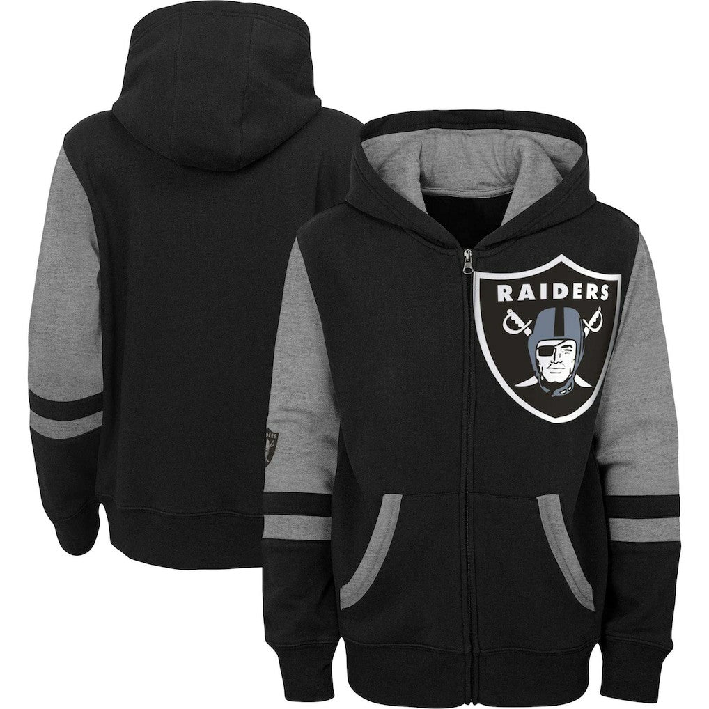 Youth Colorblock Full-Zip Hoodie - Las Vegas Raiders Hoodies