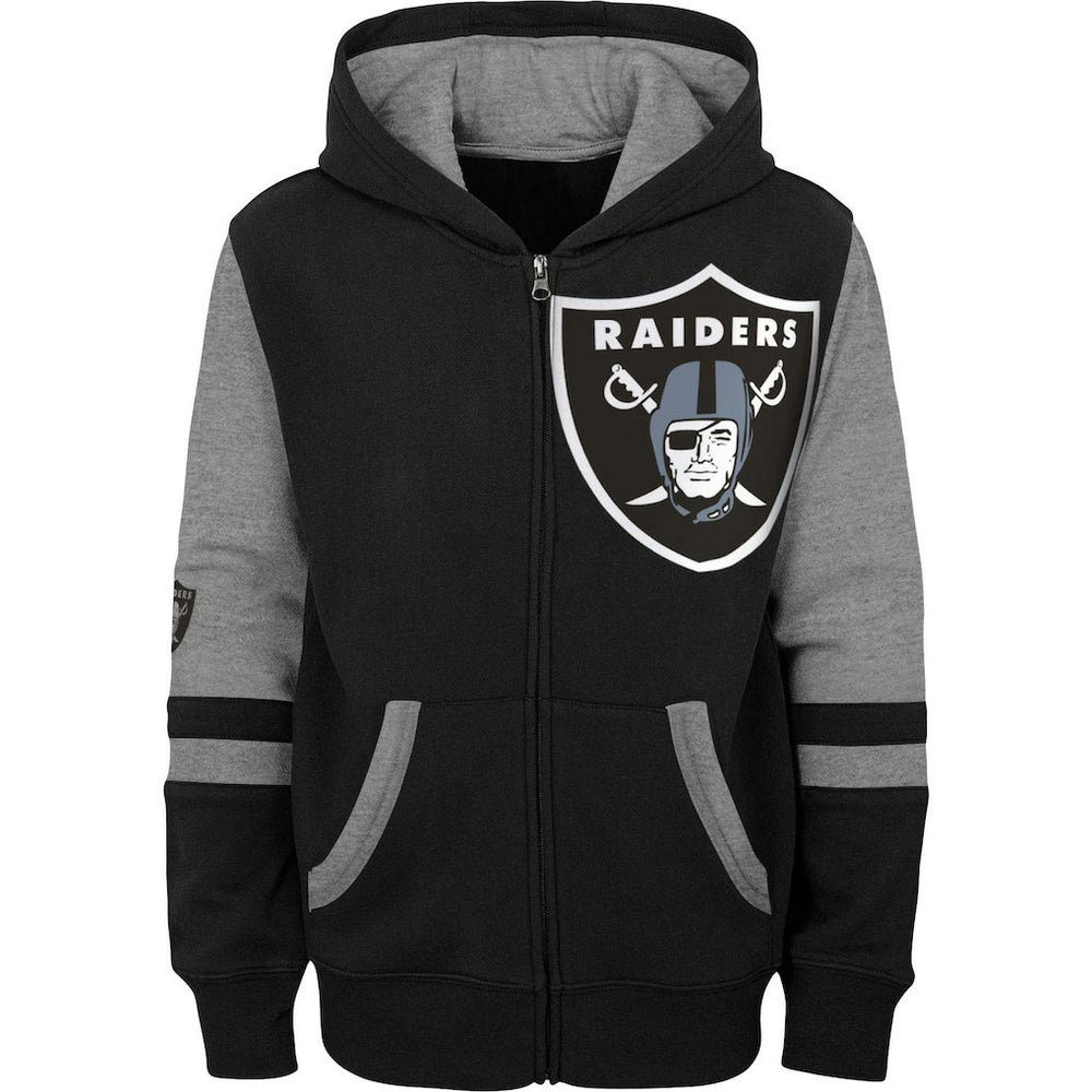 Youth Colorblock Full-Zip Hoodie - Las Vegas Raiders Hoodies