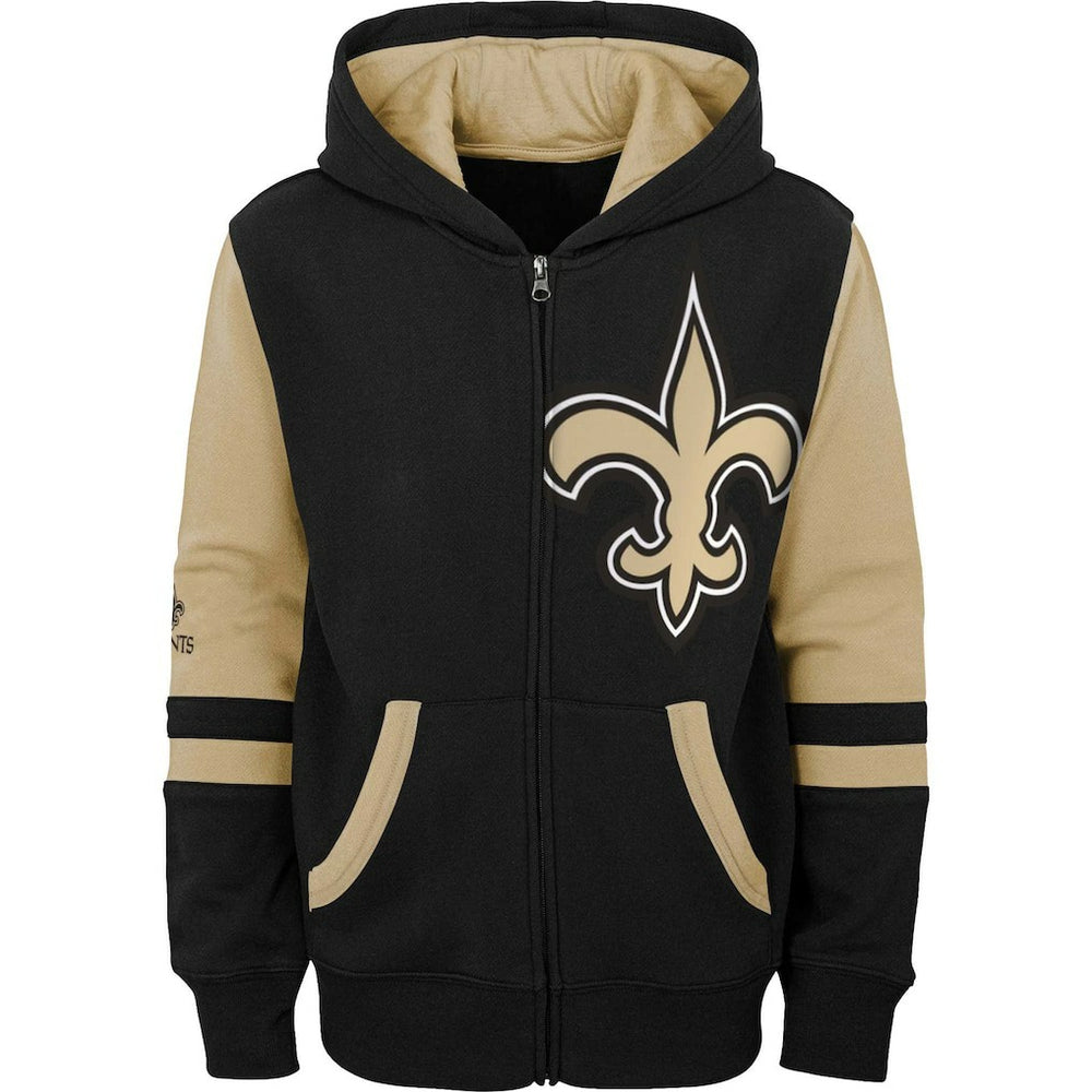 Youth Colorblock Full-Zip Hoodie - New Orleans Saints Hoodies