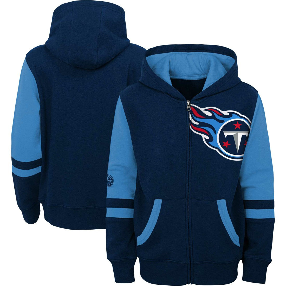 Youth Colorblock Full-Zip Hoodie - Tennessee Titans Hoodies