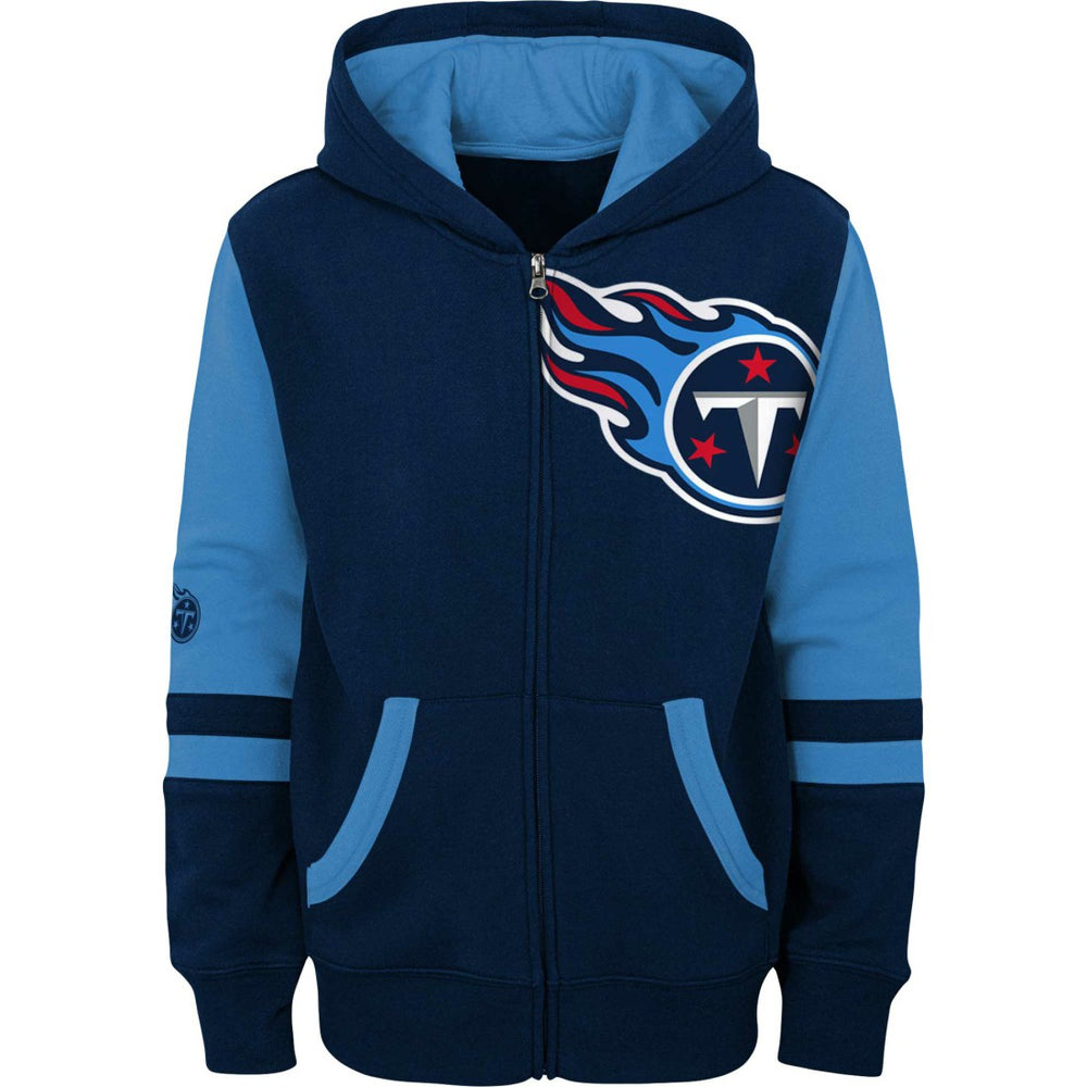 Youth Colorblock Full-Zip Hoodie - Tennessee Titans Hoodies